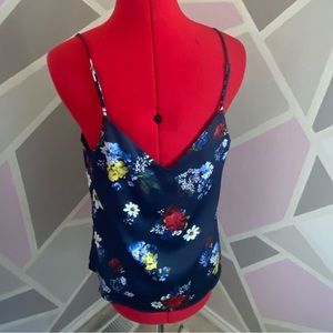 Banana Republic Camisole, Navy blue with bright florals, Size Medium
